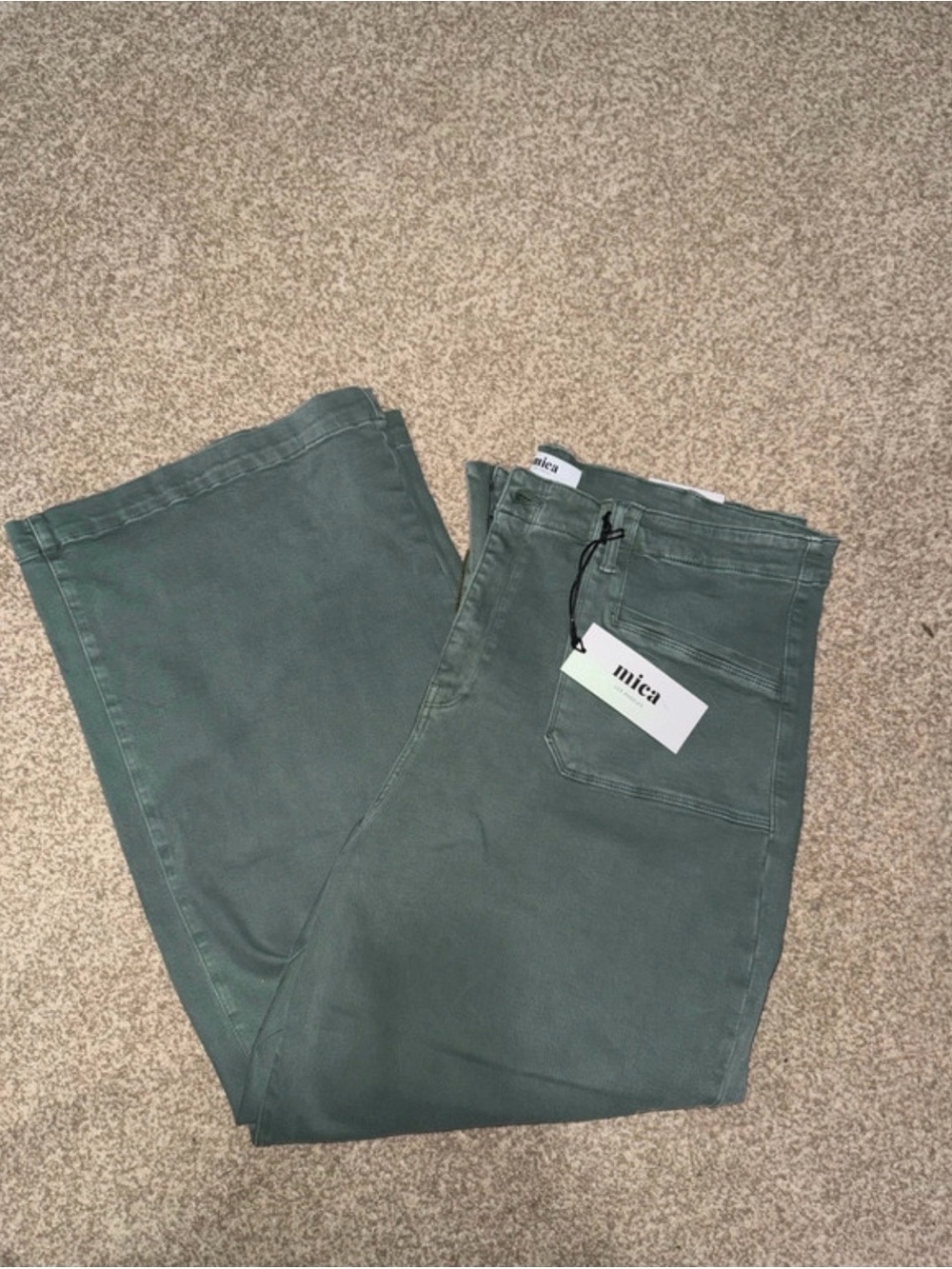 Mica Women's Wide-Leg Jeans in Sage Green